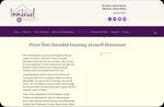Older version of Prime Time Extended Learning Center website showing traditional childcare information layout.